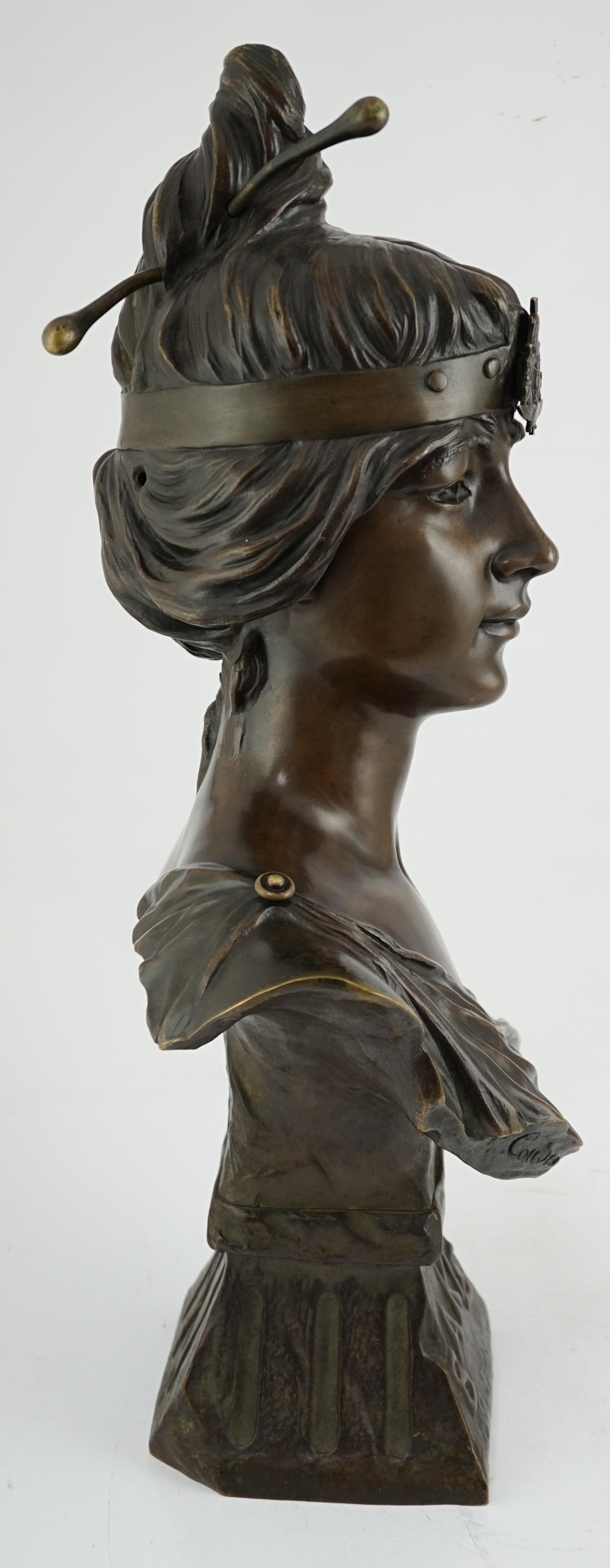 Georges Charles Coudray (1862-1932), a French bronze bust of 'Bakie'